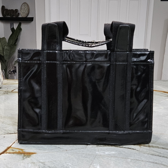 Tory Burch Ella Black Patent Leather Tote - Picture 4 of 15